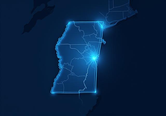 Service area map covering MS, AL, TN, LA, and GA