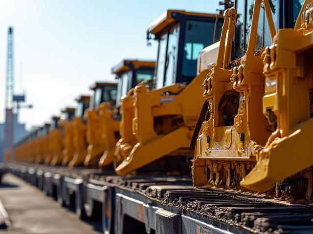 Transporting large excavators and bulldozers