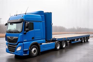 Lowboy trailer for heavy tall equipment